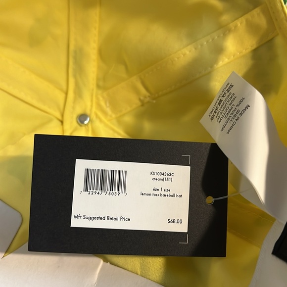 🎉HP🎉NWT Kate Spade Lemon Toss Baseball Cap/Hat - Picture 8 of 8